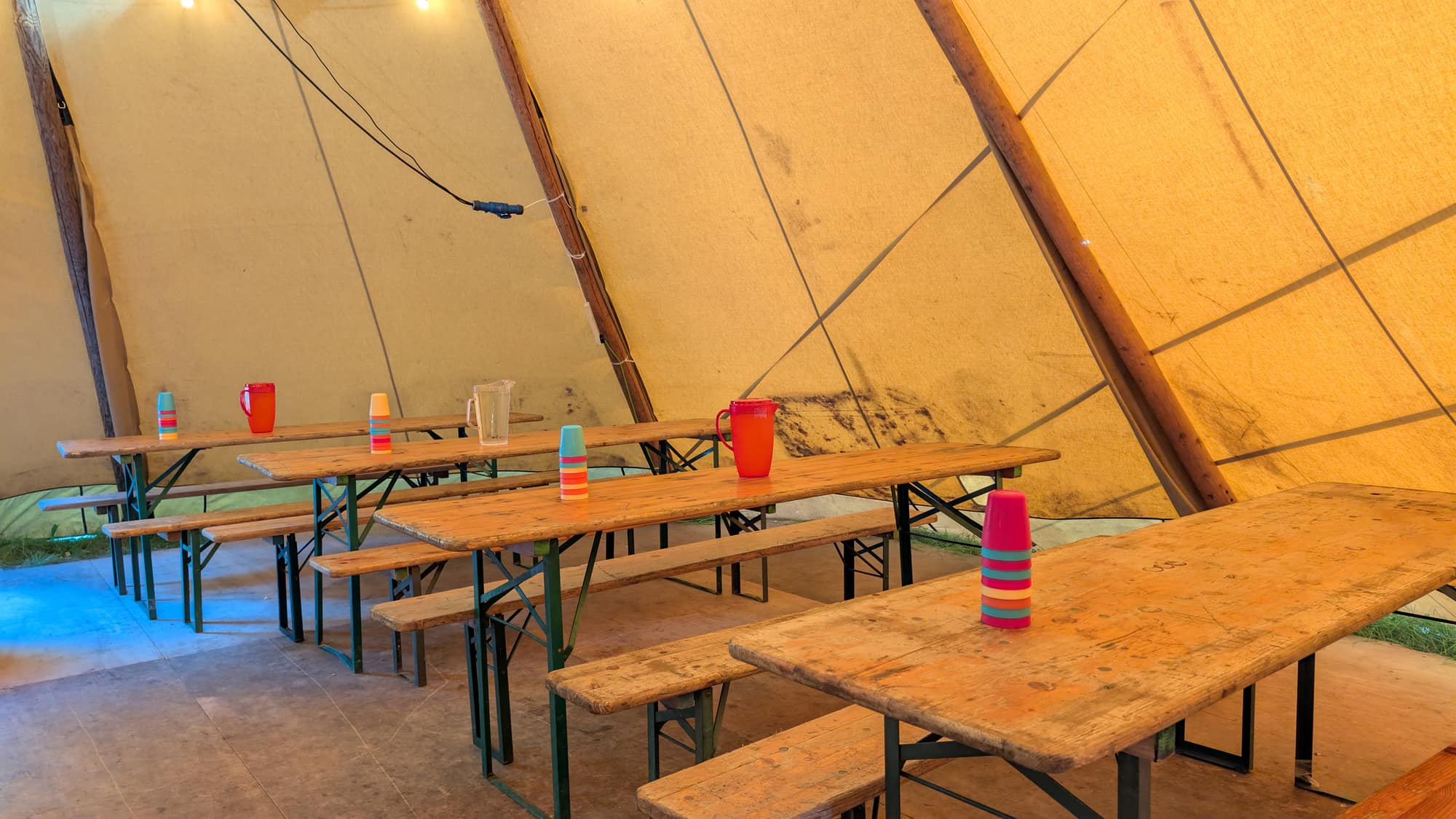 Teachers and pupils gathered at Camp Quex